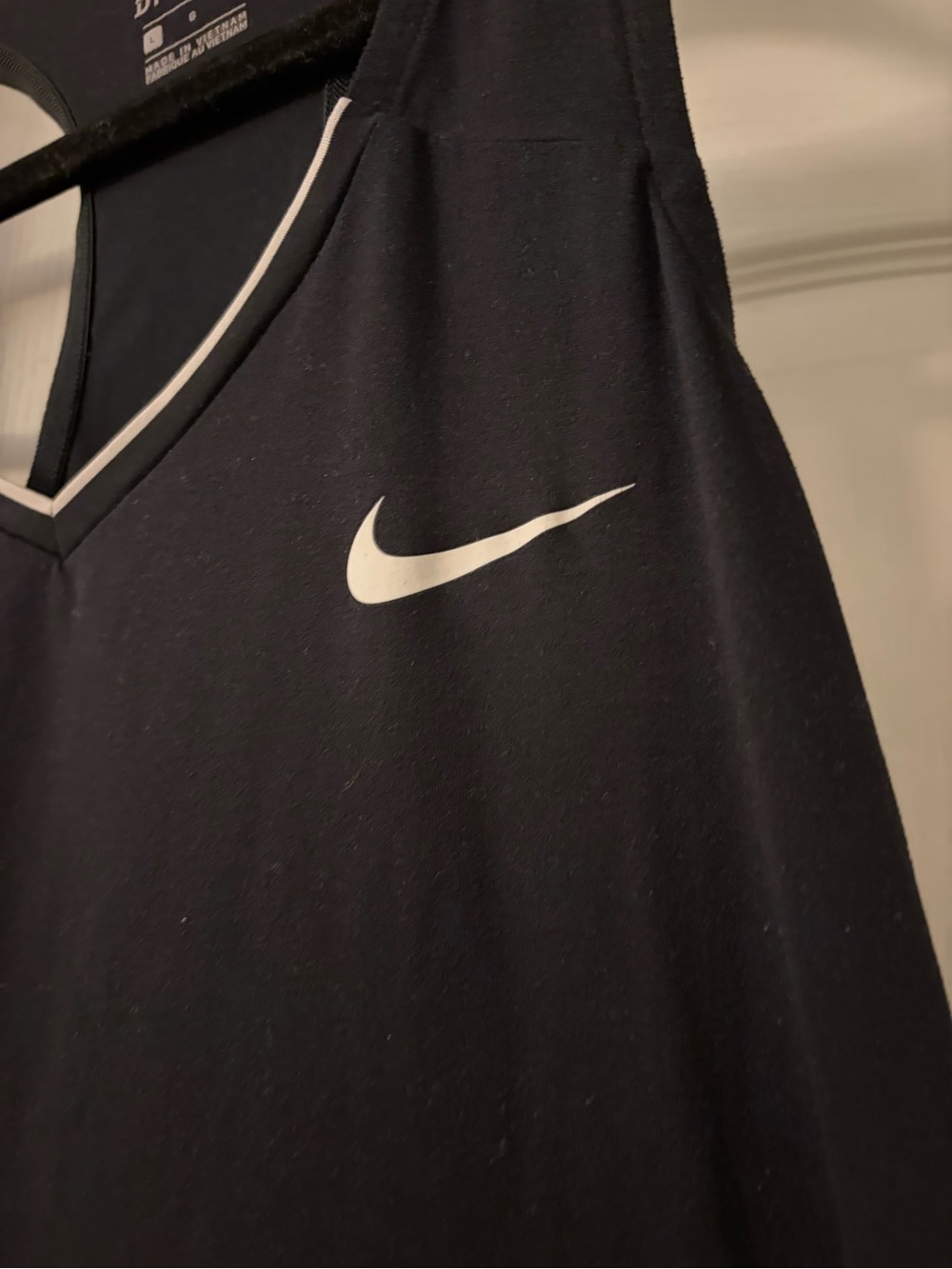 Nike Black Athletic Tank Tennis Dress with White Swoosh - Picture 3 of 5